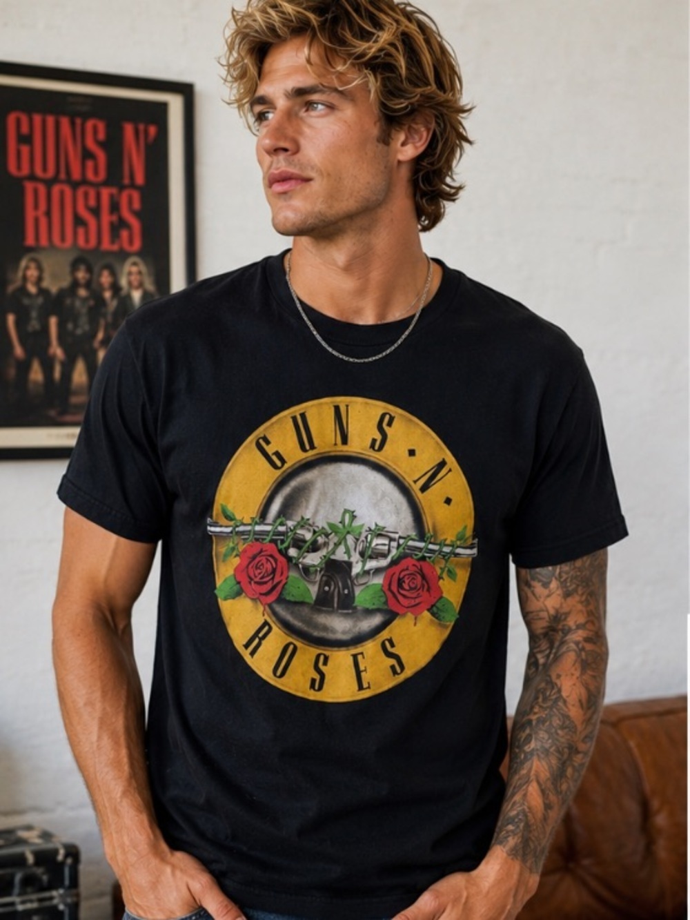 Guns N’ Roses 2022 Band T Shirt XL Black Graphic Logo Rock Concert     Classic